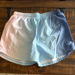 Adidas Blue and Pink Gradient Shorts girls 14